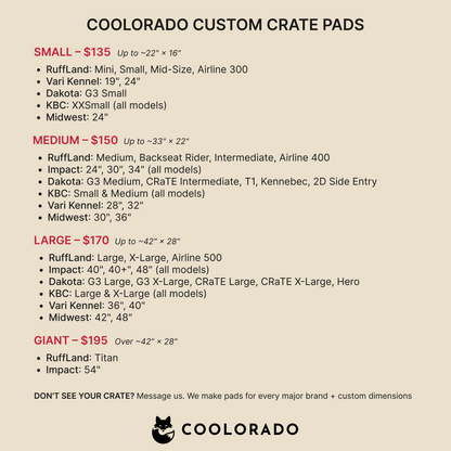 Coolorado CUSTOM Dog Crate Pad